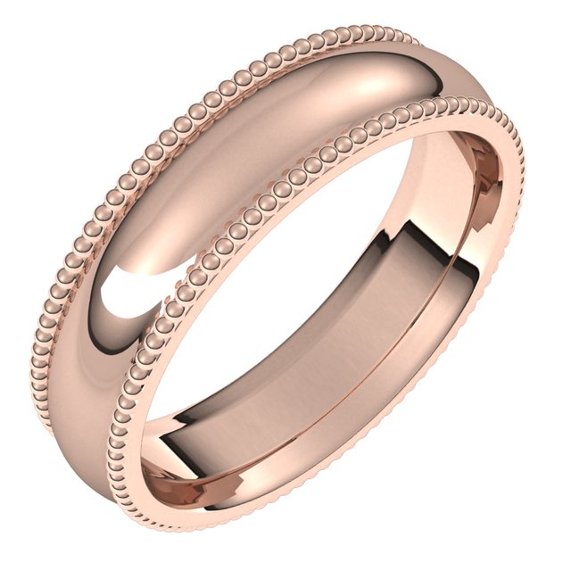  ETERNATE 14k Solid Rose Gold Flat Comfort Fit Wedding Band :  Handmade Products