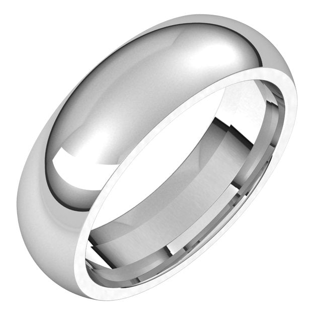 Sterling Silver Domed Comfort Fit Wedding Band, 6 mm Wide –   Div of Houston Jewelry