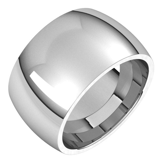 Sterling Silver Domed Comfort Fit Wedding Band, 12 mm Wide –   Div of Houston Jewelry