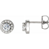 3/8 CTW Natural Diamond Halo Stud Earrings