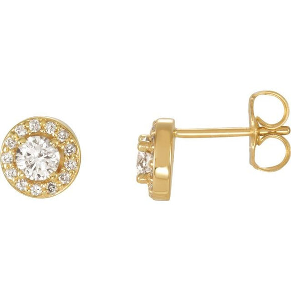 3/8 CTW Natural Diamond Halo Stud Earrings