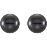 14K Yellow Gold Cultured Black Freshwater Pearl Stud Earrings