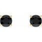 14K Gold 5 mm Natural Onyx Stud Earrings