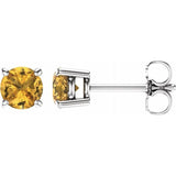 14K Gold 5 mm Natural Yellow Sapphire Stud Earrings