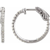 19 mm 1/2 CTW Natural Diamond Inside-Outside Hinged Hoop Earrings