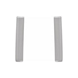 14K White Gold Vertical Bar Drop Earrings