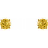 14K Gold 5 mm Natural Yellow Sapphire Stud Earrings