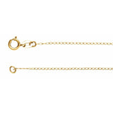 14K Yellow Gold 1 mm Solid Baby Curb Chain