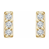 14K Yellow Gold .05 CTW Diamond Bar Earrings