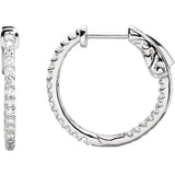 19 mm 1/2 CTW Natural Diamond Inside-Outside Hinged Hoop Earrings