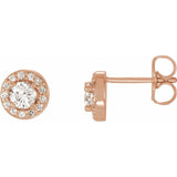 3/8 CTW Natural Diamond Halo Stud Earrings