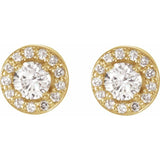 3/8 CTW Natural Diamond Halo Stud Earrings