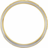 14K White & Yellow Gold Two-Tone Greek Key Pattern Band, 7 mm Wide