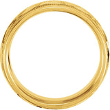 14K Yellow Gold Design Band with Satin Finish & Milgrain, 7 mm Wide