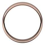 14K Rose Gold Half Round Light Wedding Band, 6 mm Wide