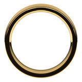 18K Yellow Gold Milgrain Concave with Edge Wedding Band, 5 mm Wide