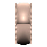 10K Rose Gold Beaded Comfort Fit Wedding Band, 8 mm Wide