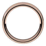 18K Rose Gold Beaded Comfort Fit Wedding Band, 6 mm Wide