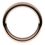 18K Rose Gold Milgrain Concave with Edge Wedding Band, 7 mm Wide