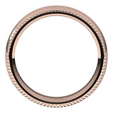 10K Rose Gold Beaded Comfort Fit Wedding Band, 5 mm Wide