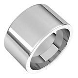 Platinum Flat Comfort Fit Wedding Band, 12 mm Wide