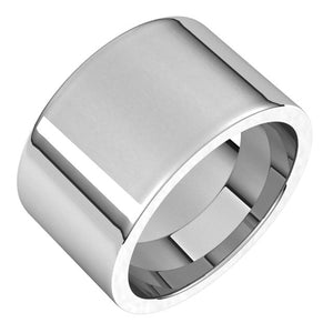 Sterling Silver Flat Comfort Fit Wedding Band, 12 mm Wide