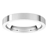 Palladium Flat Comfort Fit Wedding Band, 3 mm Wide