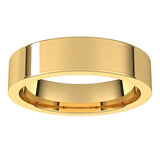 14K Yellow Gold Flat Comfort Fit Wedding Band, 5 mm Wide