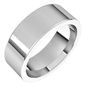 Sterling Silver Flat Comfort Fit Wedding Band, 7 mm Wide