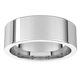 14K White Gold Flat Comfort Fit Wedding Band, 7 mm Wide