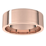 14K Rose Gold Flat Comfort Fit Light Wedding Band, 7 mm Wide