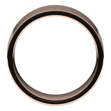 10K Rose Gold Flat Comfort Fit Light Wedding Band, 8 mm Wide