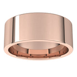 10K Rose Gold Flat Comfort Fit Light Wedding Band, 8 mm Wide