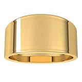 14K Yellow Gold Flat Tapered Wedding Band, 10 mm Wide