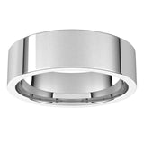 14K White Gold Flat Comfort Fit Light Wedding Band, 6 mm Wide