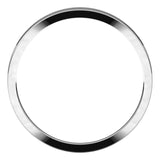 14K White Gold Flat Tapered Wedding Band, 2.5 mm Wide