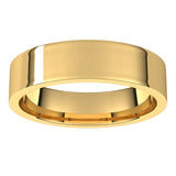 14K Yellow Gold Flat Comfort Fit Light Wedding Band, 5 mm Wide