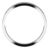 14K White Gold Flat Tapered Wedding Band, 3 mm Wide