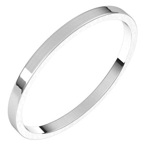 14K White Gold Flat Ultra-Light Wedding Band, 1.5 mm Wide