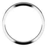 14K White Gold Flat Tapered Wedding Band, 4 mm Wide