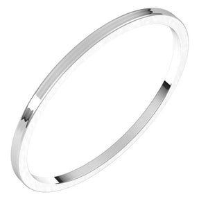 14K White Gold Flat Ultra-Light Wedding Band, 1 mm Wide