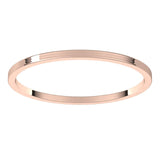 10K Rose Gold Flat Ultra-Light Wedding Band, 1 mm Wide