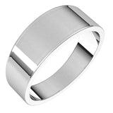 Palladium Flat Tapered Wedding Band, 7 mm Wide