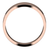 14K Rose Gold Flat Tapered Wedding Band, 7 mm Wide