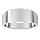 Palladium Flat Tapered Wedding Band, 7 mm Wide