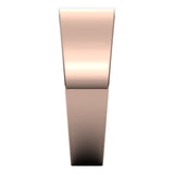 14K Rose Gold Flat Tapered Wedding Band, 7 mm Wide