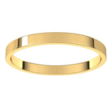 10K Yellow Gold Flat Ultra-Light Wedding Band, 2 mm Wide