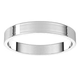 18K White Gold Flat Ultra-Light Wedding Band, 3 mm Wide