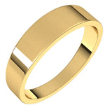 14K Yellow Gold Flat Tapered Wedding Band, 5 mm Wide