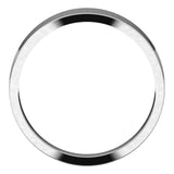 14K White Gold Flat Tapered Wedding Band, 5 mm Wide